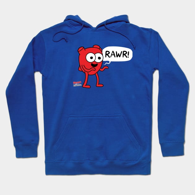 Heart "Rawr!" Hoodie by the Awkward Yeti